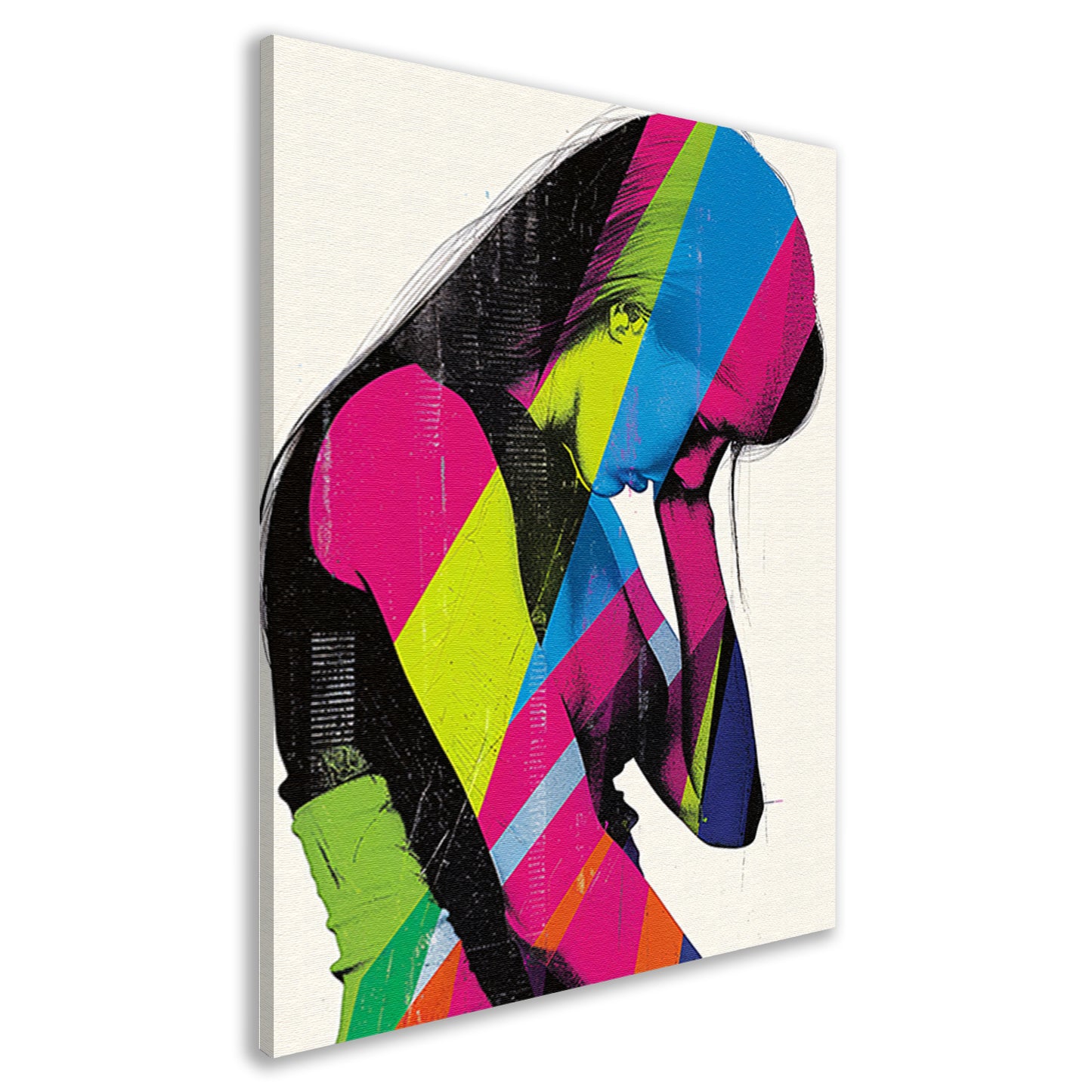Abstract Pop Art Vrouw in Kleur canvas
