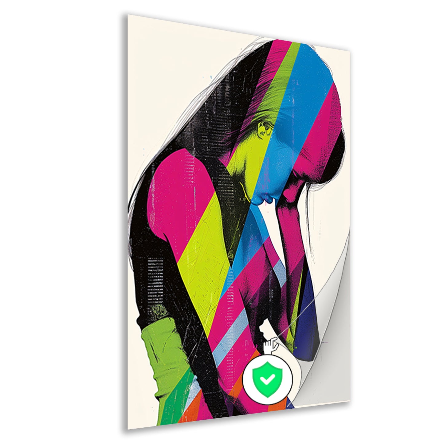 Abstract Pop Art Vrouw in Kleur poster