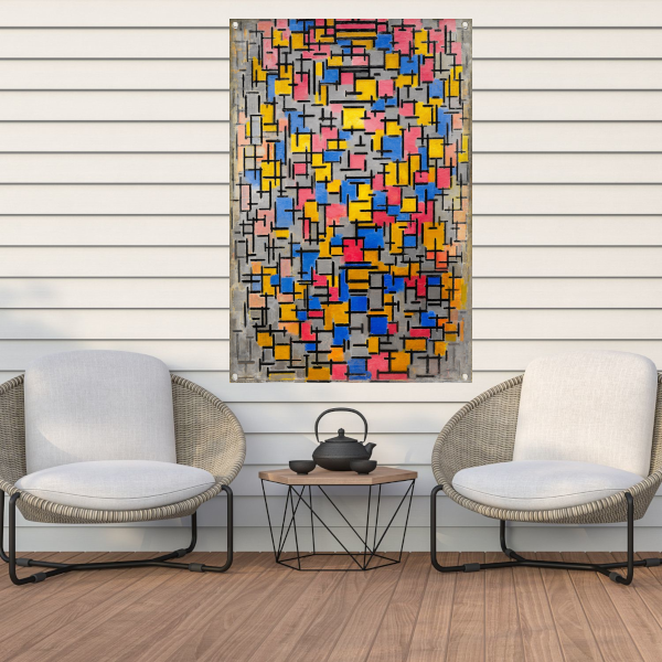 Compositie - Piet Mondriaan tuinposter