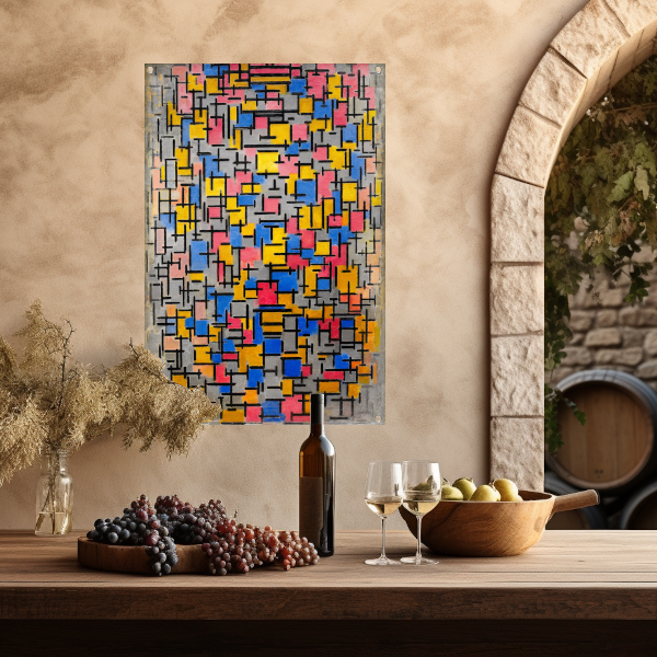 Compositie - Piet Mondriaan tuinposter