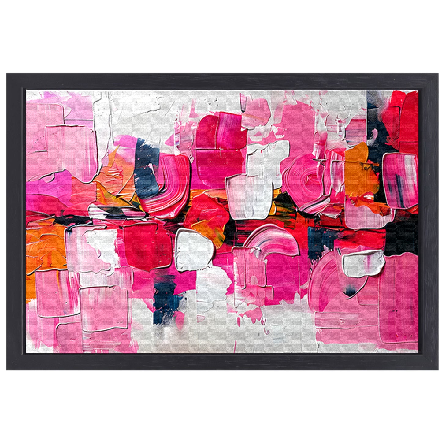 Kleurrijk abstract schilderij met dynamische vormen canvas met baklijst