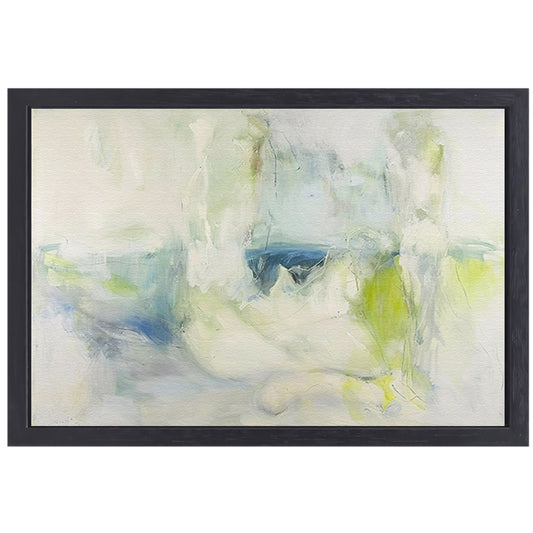 Abstract schilderij met zachte kleuren canvas met baklijst