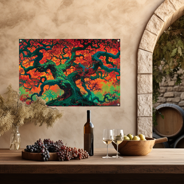 Eikenboom in herfstkleuren tuinposter