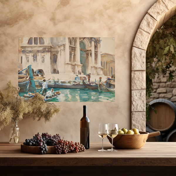De gevel van La Salute, Venetië - John Singer Sargent tuinposter