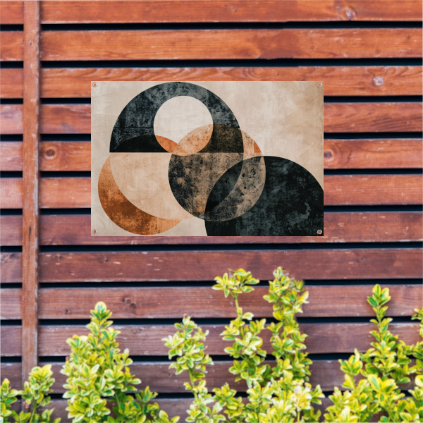 Monochroom minimalistisch abstract ontwerp tuinposter