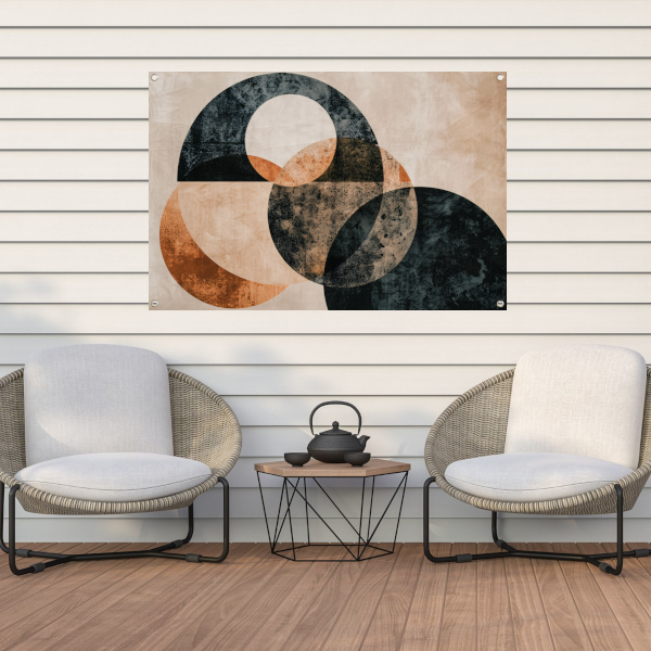 Monochroom minimalistisch abstract ontwerp tuinposter