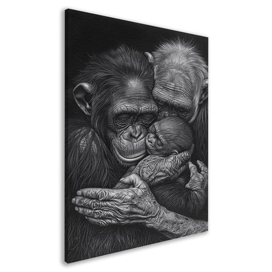 Tedere Familie Momenten Bij Apen canvas