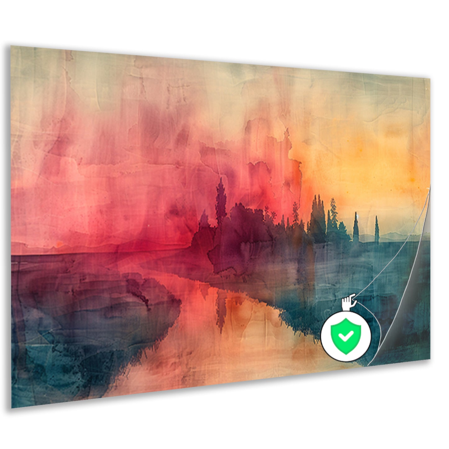 Schemerige Reflecties aan een Rustige Rivier poster