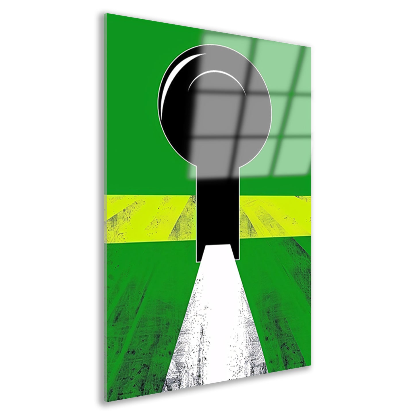 Abstracte Sleutel op Groen Pad acrylglas