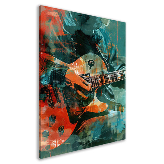 Abstracte close-up van een elektrische gitaar canvas