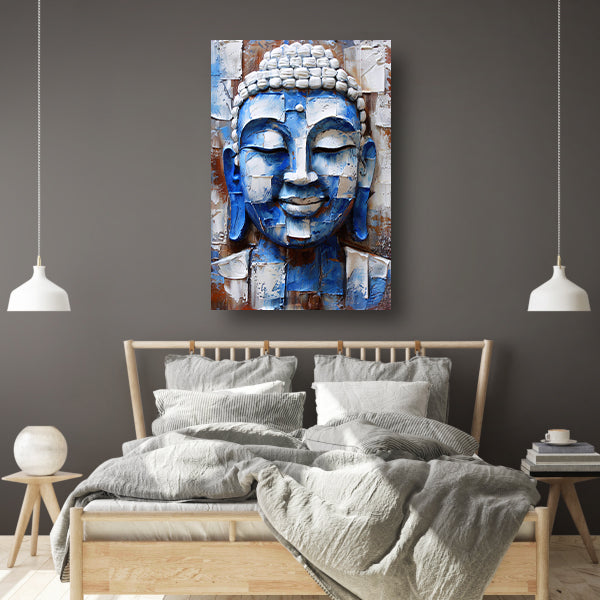Moderne abstracte boeddha schilderij met kleuren poster