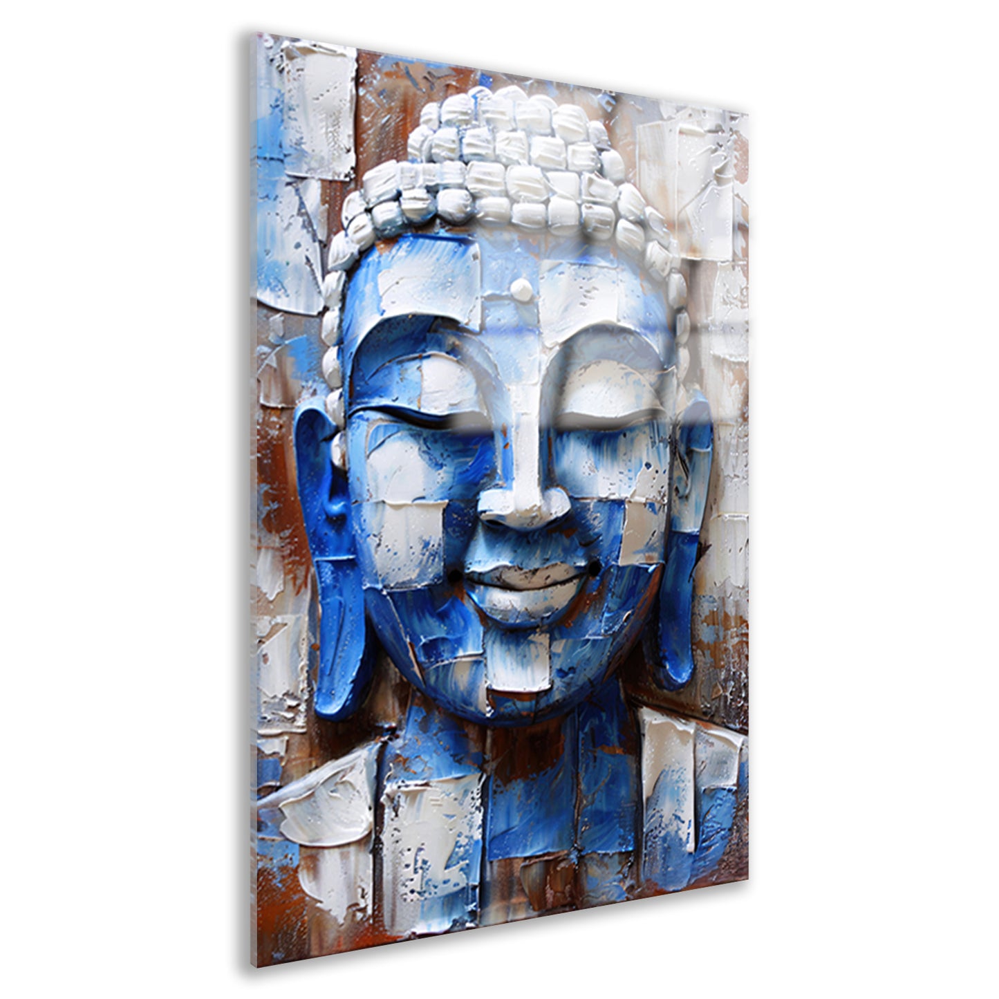 Moderne abstracte boeddha schilderij met kleuren acrylglas