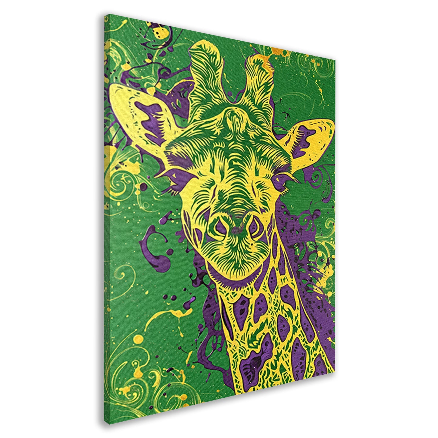 Moderne kleurrijke psychedelische giraffe schilderij canvas