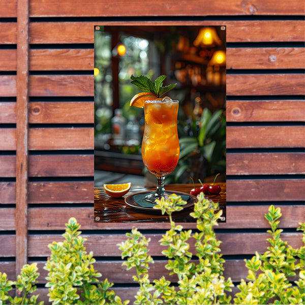 Verfrissende Cocktail met Oranje en Munt tuinposter