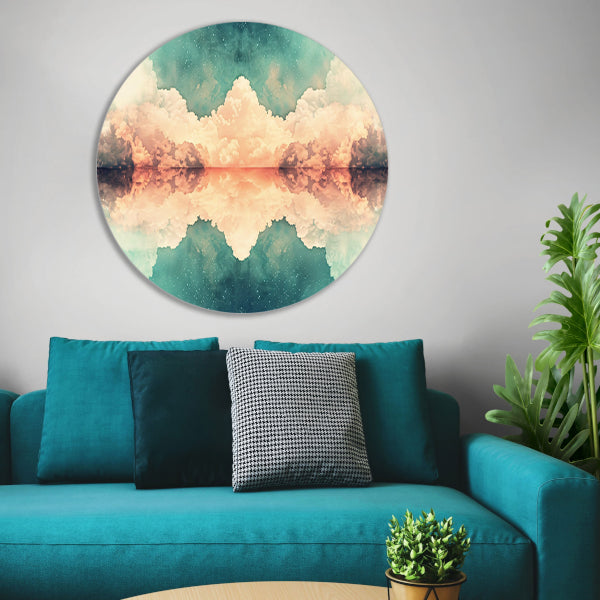 Compositie in Lijnen en Kleuren aluminium muurcirkel