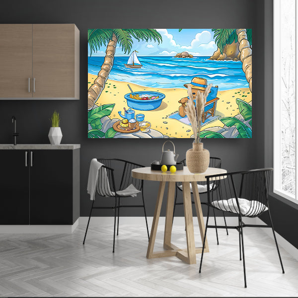 Tropische teddybeer op zomers strand acrylglas