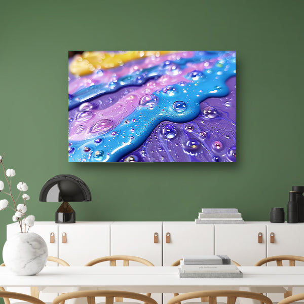 Kleurrijk abstract kunstwerk met waterdruppels poster