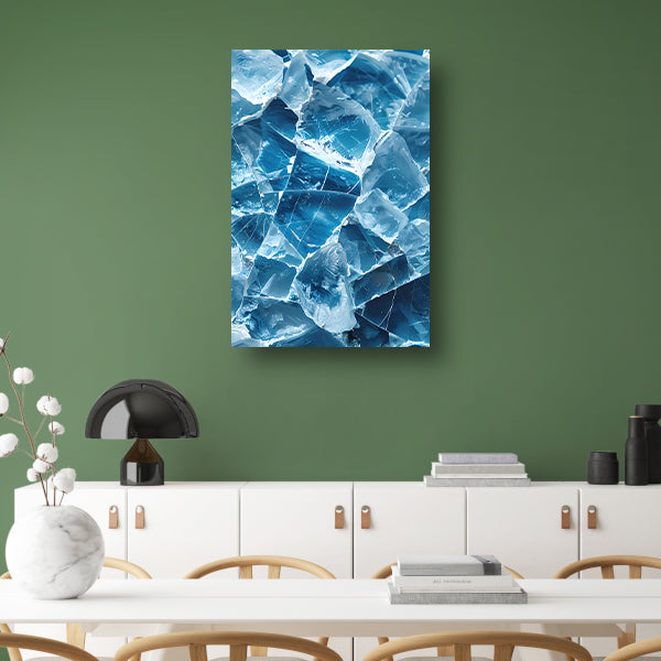 Abstract IJs Texturen Close-up canvas met baklijst