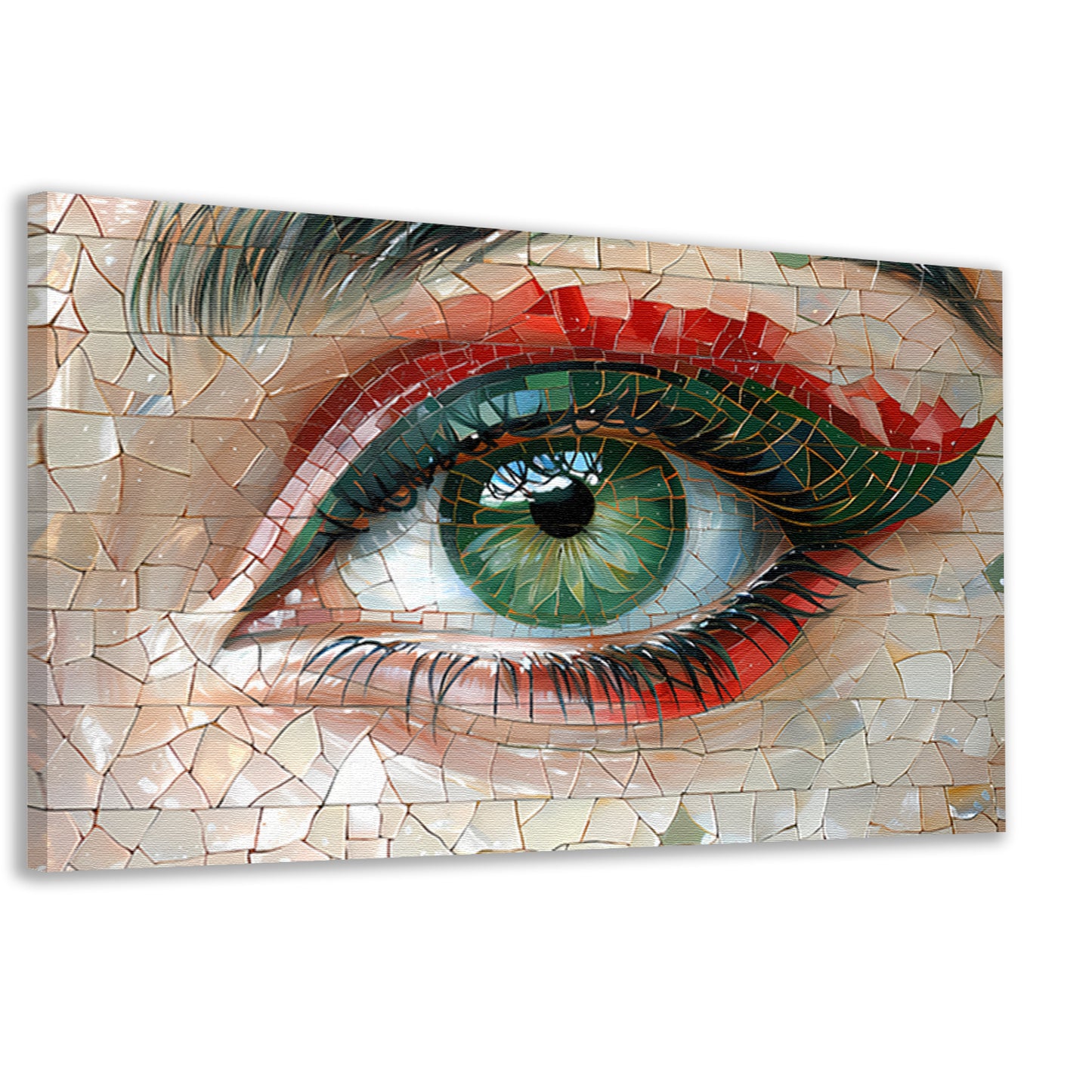 Gedetailleerde Mozaïekweergave van een Oog canvas