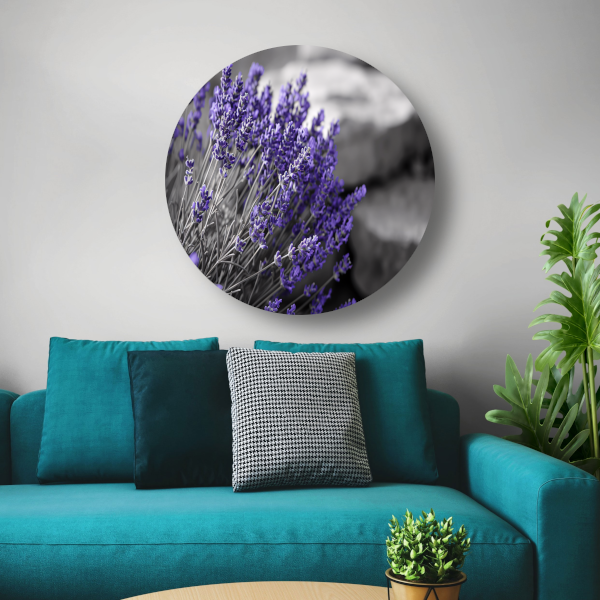 Abstracte paarse bloemen forex muurcirkel