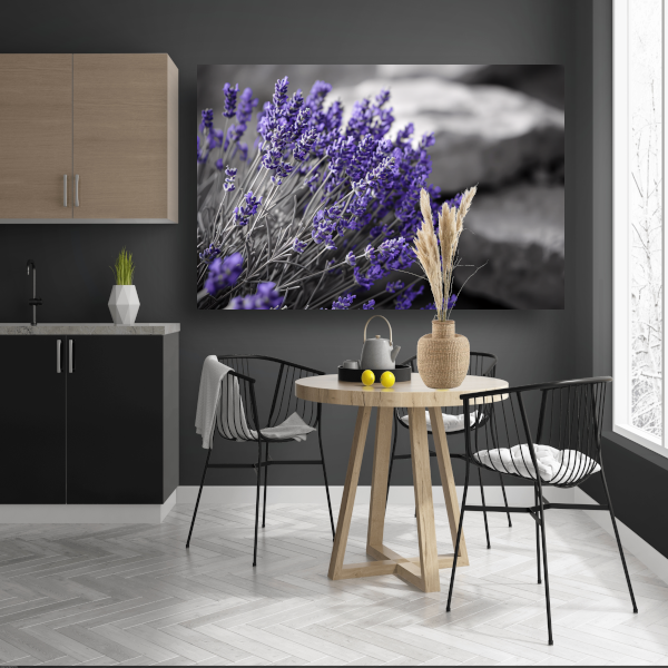 Abstracte paarse bloemen poster