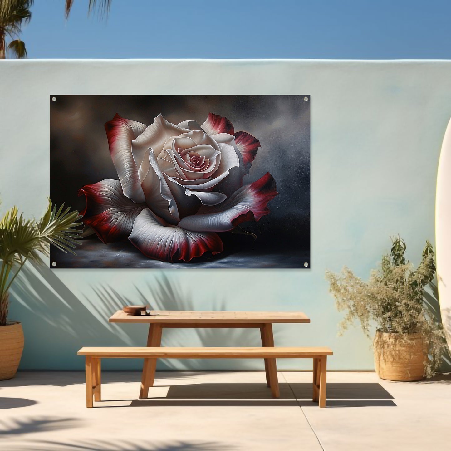 Prachtige moderne schilderij van een roos tuinposter