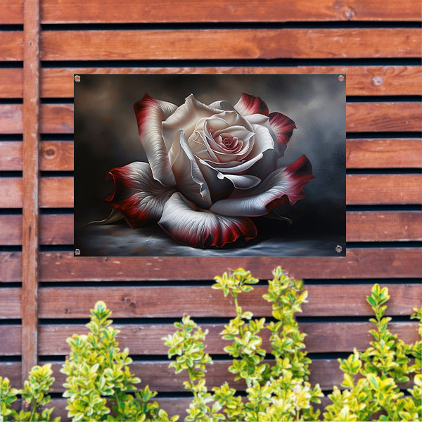 Prachtige moderne schilderij van een roos tuinposter