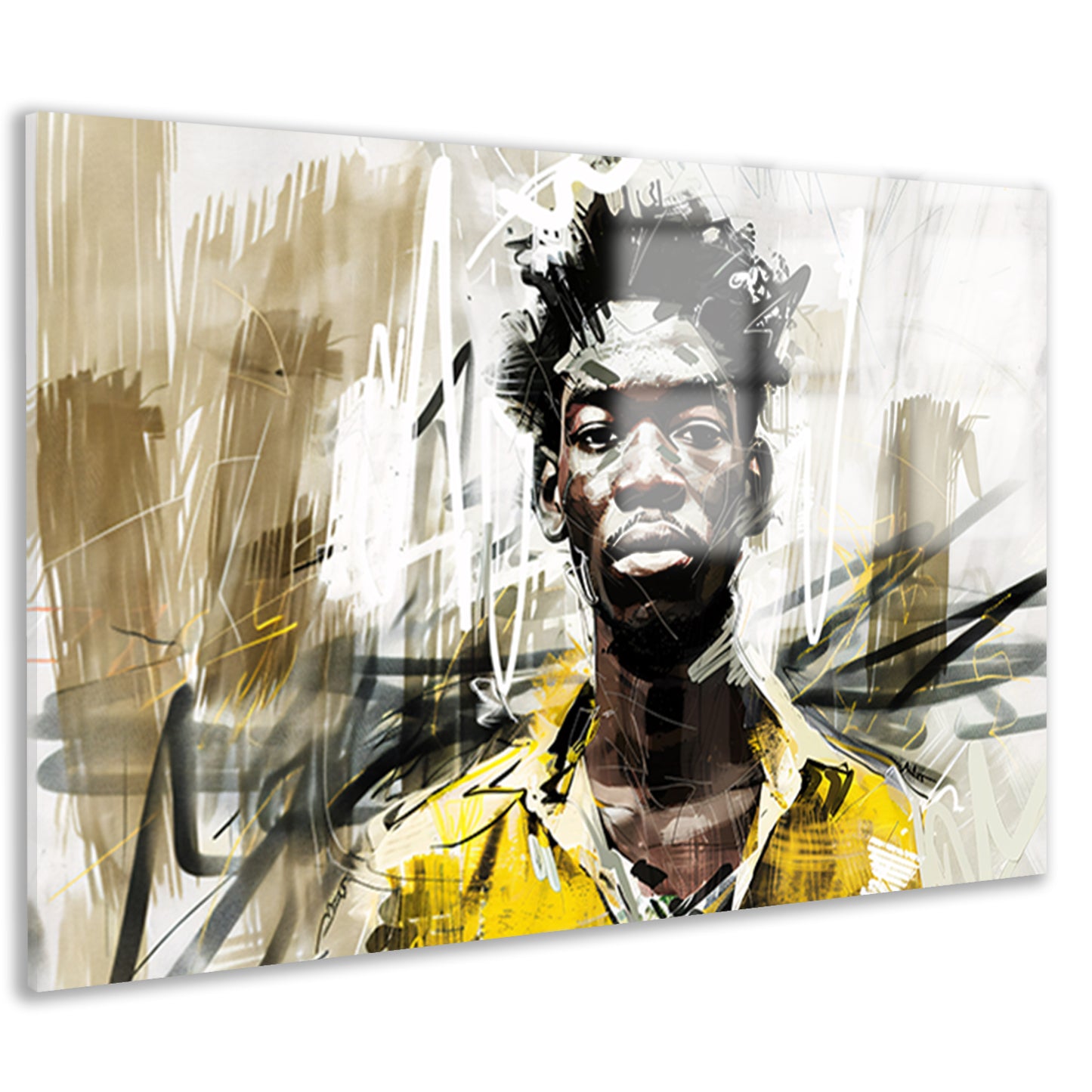 Digitale abstracte schilderij van een man acrylglas