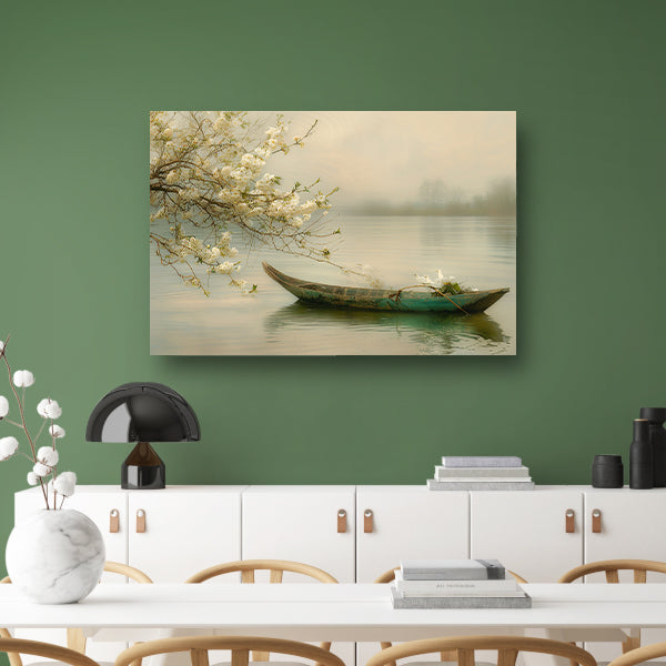 Impressionistische waterlelies in vijver canvas
