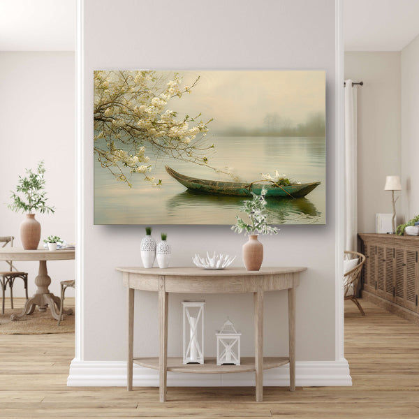 Impressionistische waterlelies in vijver canvas