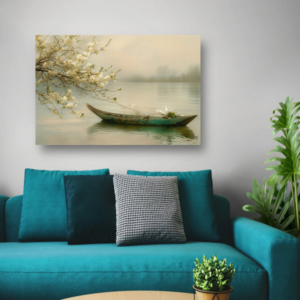 Impressionistische waterlelies in vijver canvas