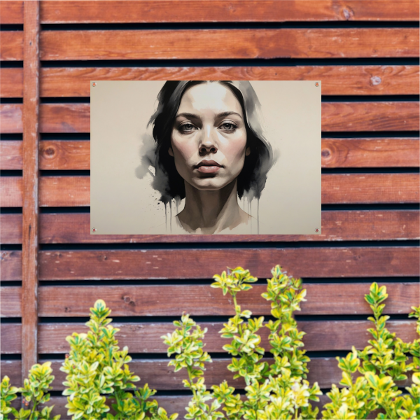 Moderne Vrouw met Inkt en Blik tuinposter