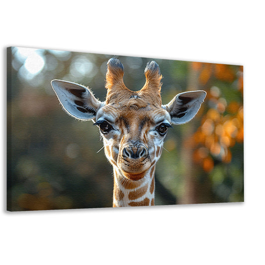 Realistisch portret van een giraffe canvas