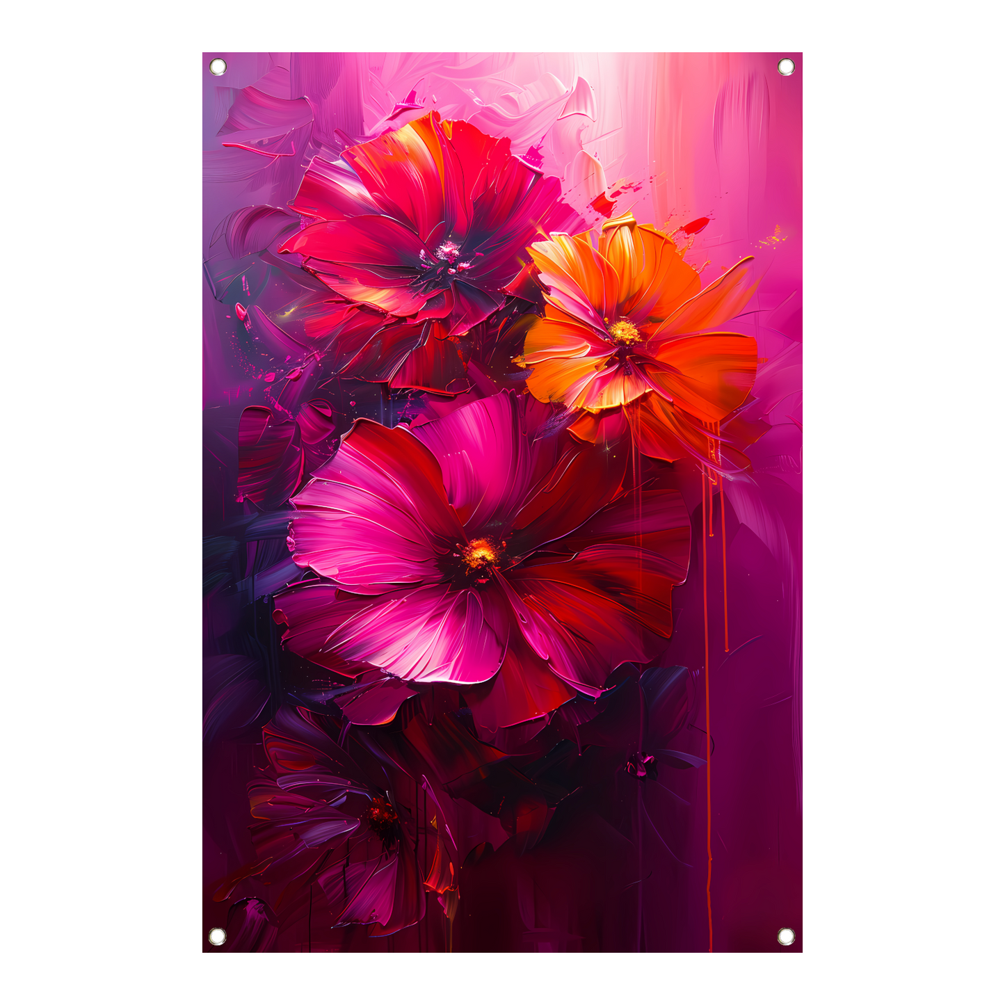 Kleurrijke abstracte bloemen kunst tuinposter
