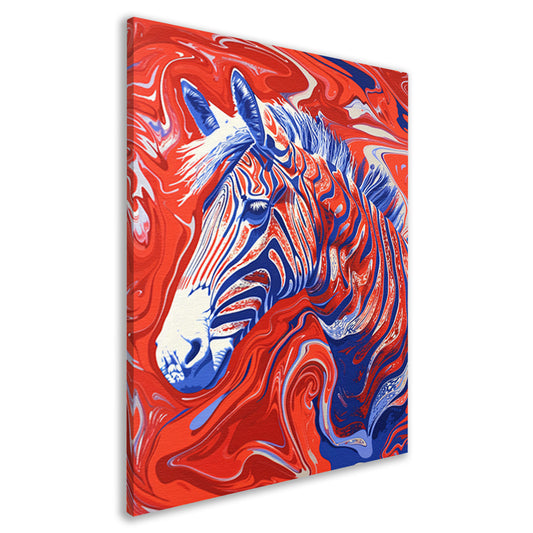 Pop art zebra schilderij met felle kleuren canvas