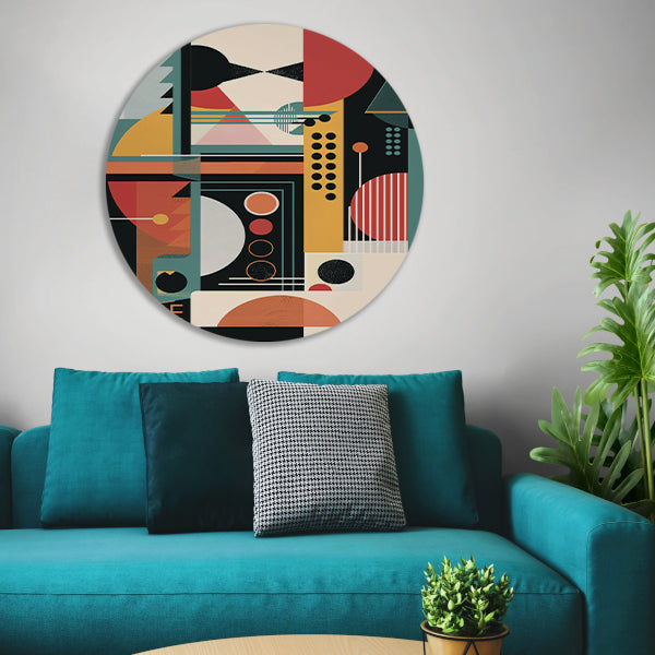 Abstract compositie met primaire kleuren forex muurcirkel