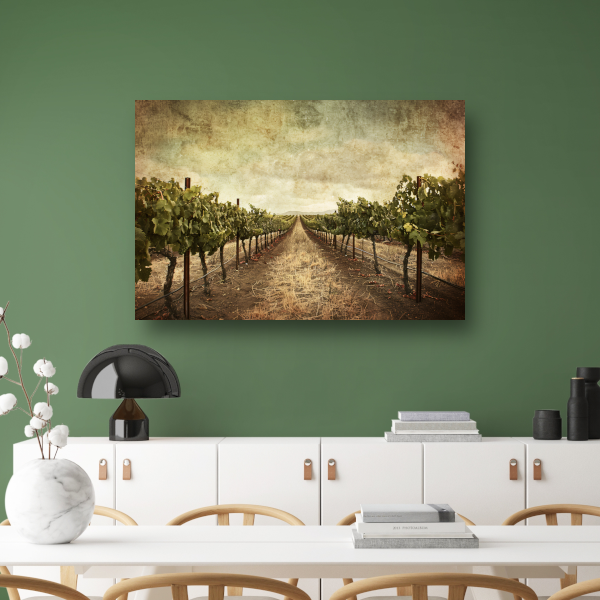 Sepia Wijngaard Landschap met Rijpe Druiven canvas