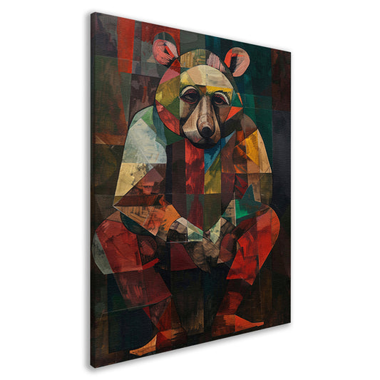 Abstract Kubistische Beer in Kleur canvas