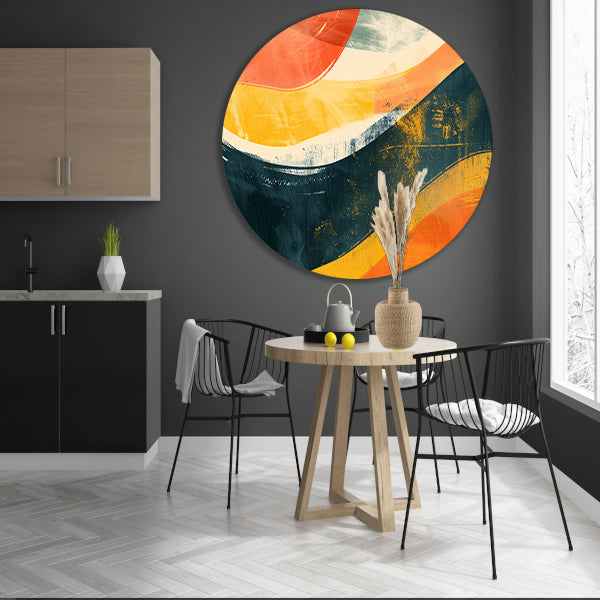 Abstracte Golven van Kleurrijke Energie forex muurcirkel