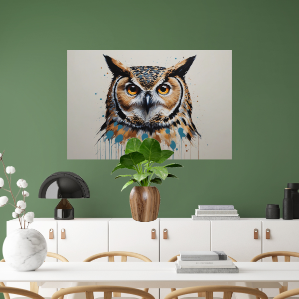 De Wijze Uil - Modern Kunstwerk poster