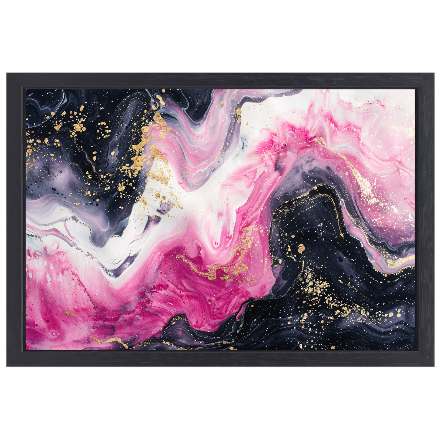 Dynamische Roze en Gouden Marmer Suggestie canvas met baklijst