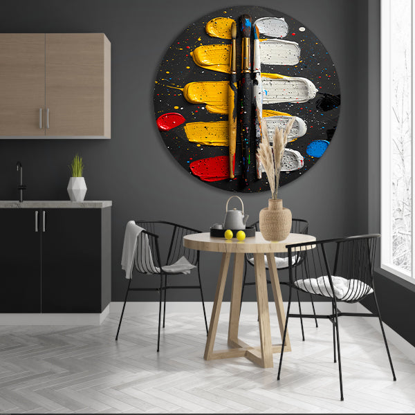 Abstract Expressie met Verf en Kwasten forex muurcirkel
