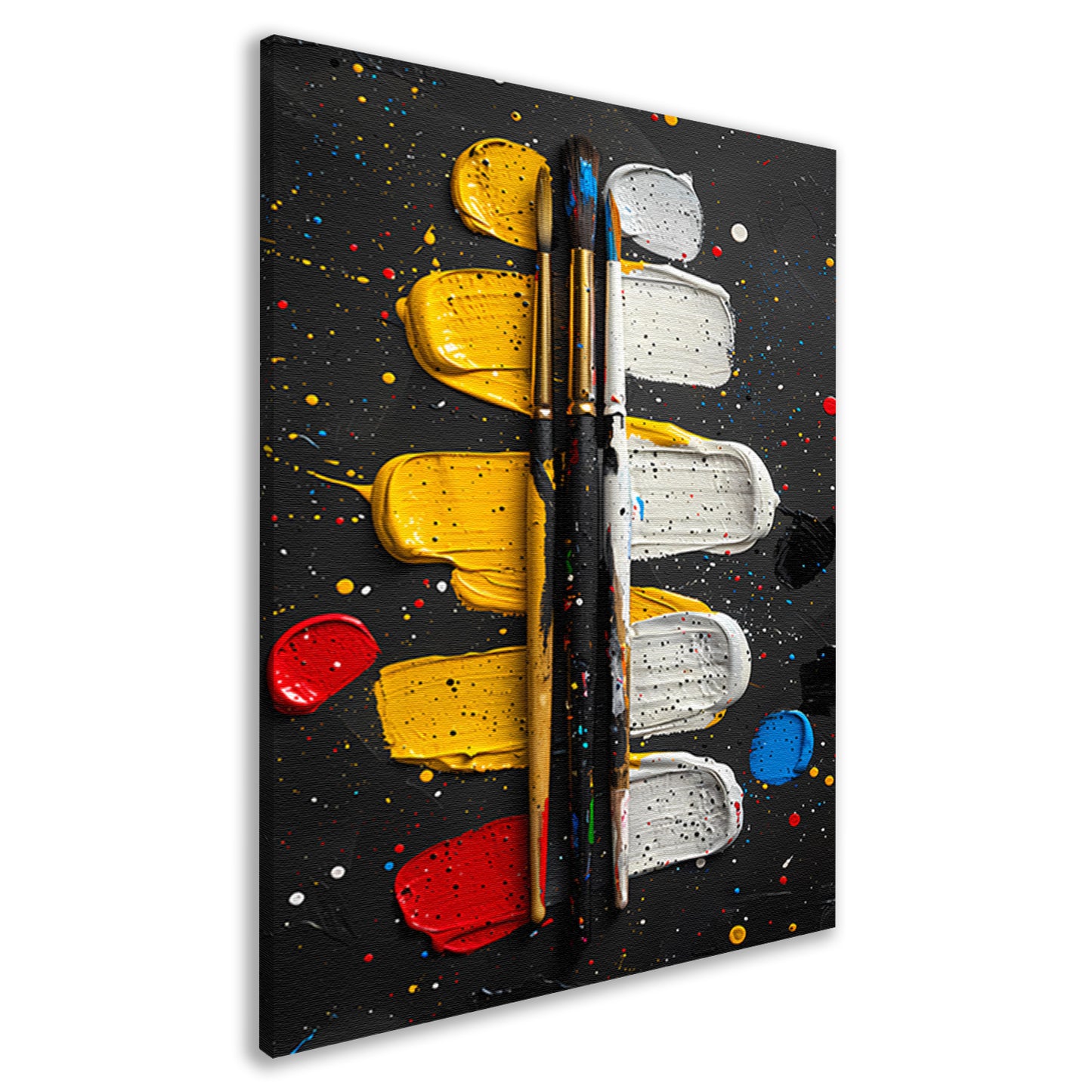 Abstract Expressie met Verf en Kwasten canvas
