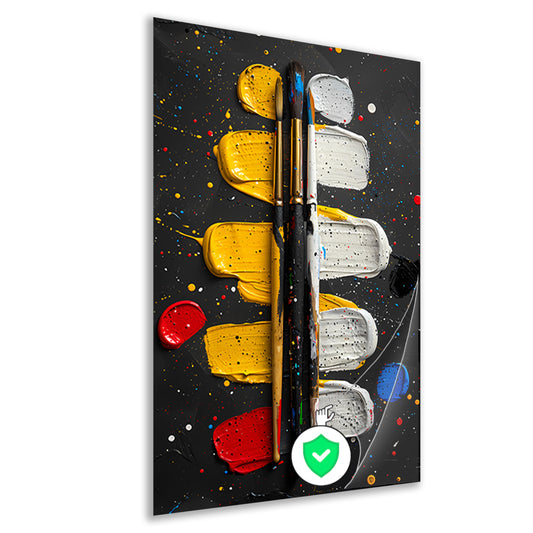 Abstract Expressie met Verf en Kwasten poster