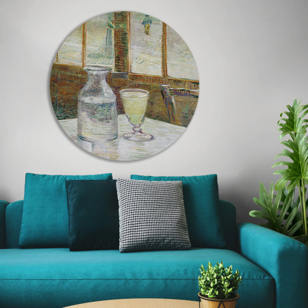 Cafétafel met absint - Vincent van Gogh forex muurcirkel