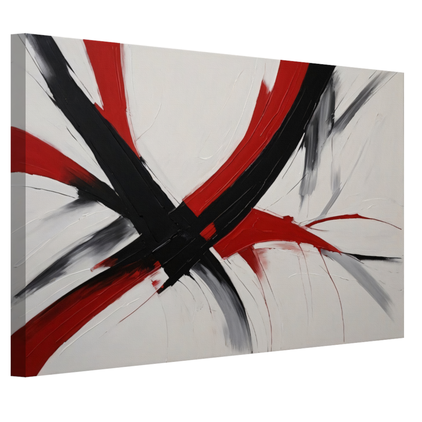 Dynamisch Minimalisme in Rood en Zwart canvas
