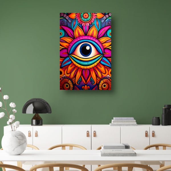 Het Oog van Kleurrijke Inspiratie canvas met baklijst