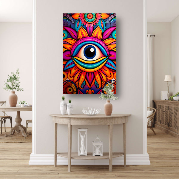 Het Oog van Kleurrijke Inspiratie canvas met baklijst