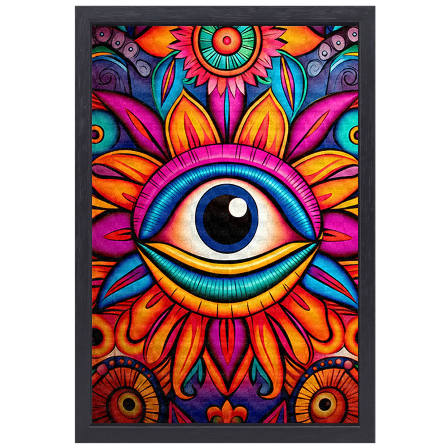 Het Oog van Kleurrijke Inspiratie canvas met baklijst