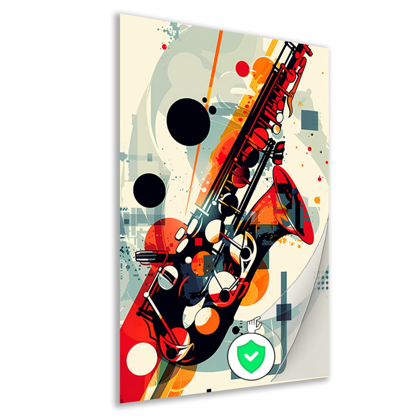 Abstract Jazz Saxofoon in Kleur poster